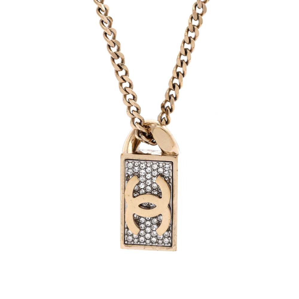Chanel Cc Dog Tag Pendant Necklace #259249C83B
